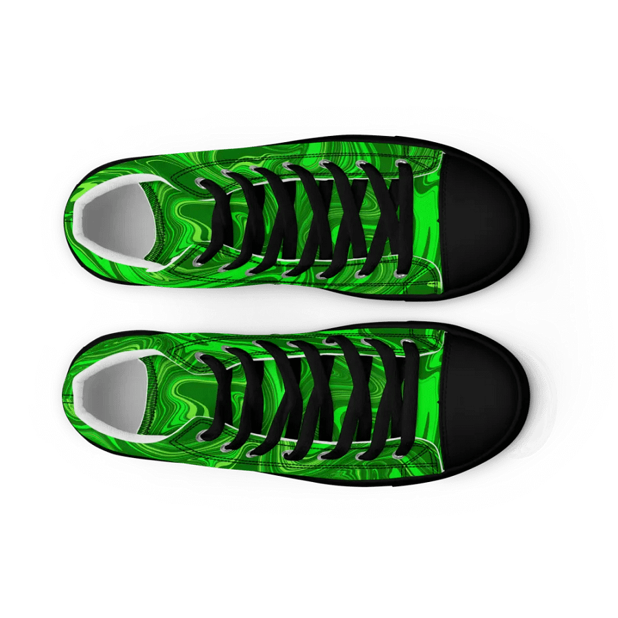 Men's High Top Canvas Shoes - Different Shades of Green Digital Fluid Art product image (3)