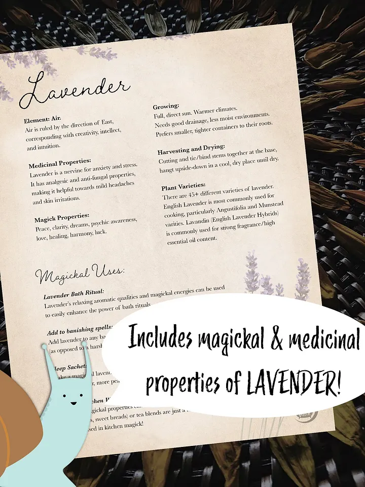 Lavender Grimoire Page - Digital Download product image (1)