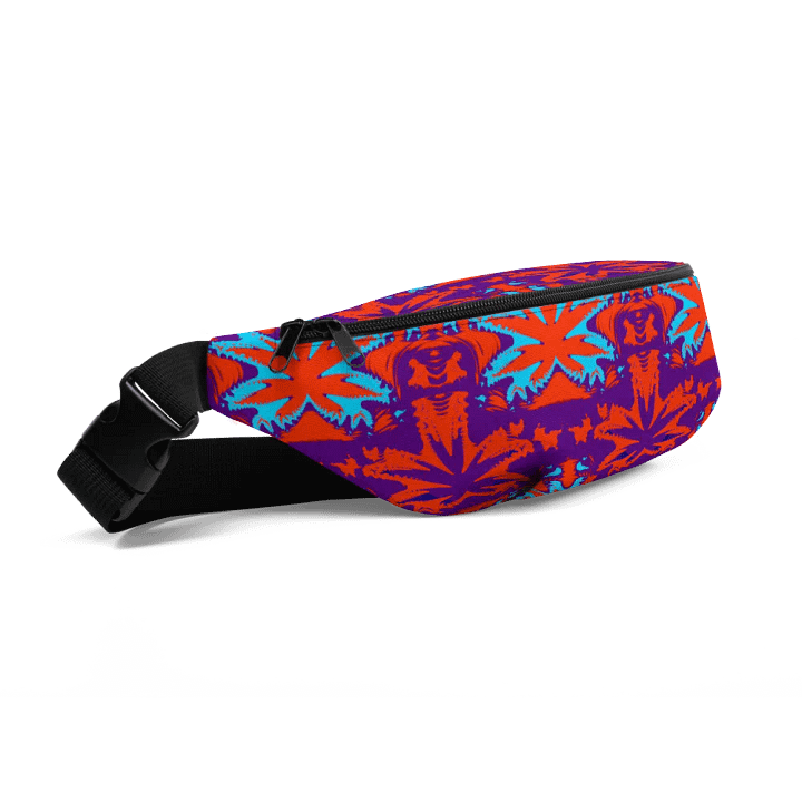 Pot Leaf Fanny Pack, Cannabis Art 420 Fashion, Orange Purple Blue Stoner Bag product image (2)