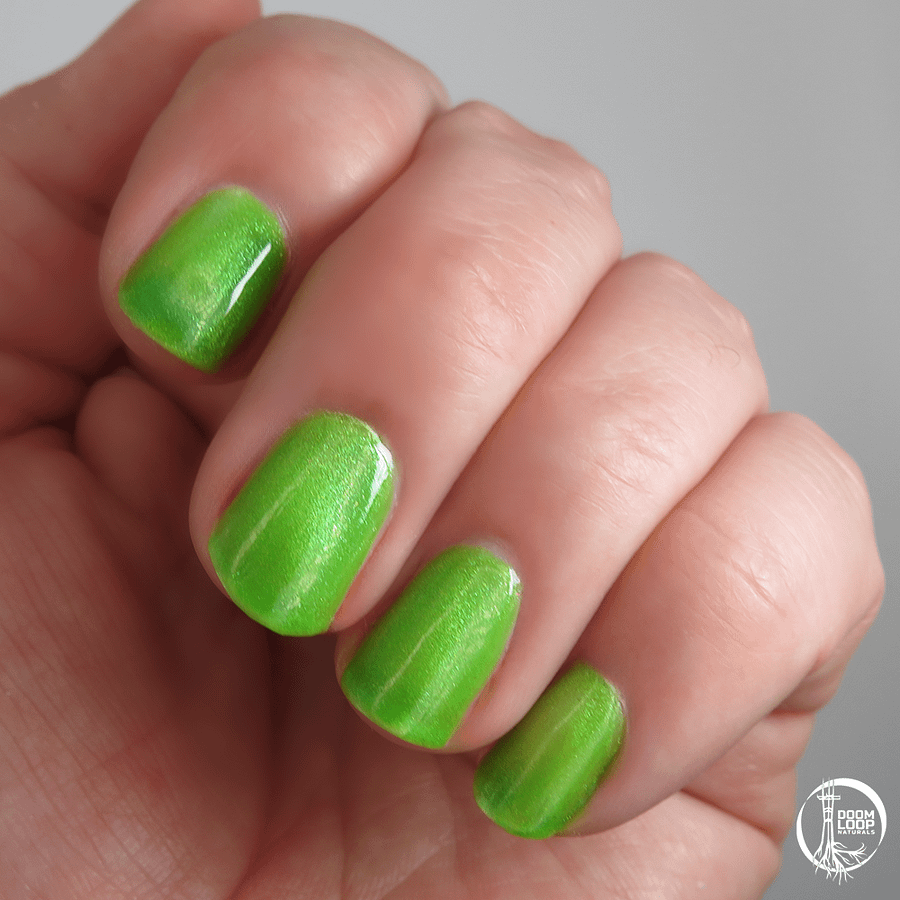 PRIMAL GREEN - Neon Green Jelly Magnetic Sparkle Polish product image (4)