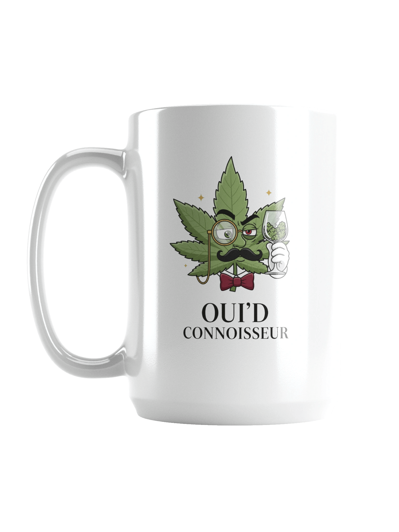 Oui'd Connoisseur Coffee Mug | Funny Wine Weed Mug | 15oz Sophisticated Stoner Gift product image (1)