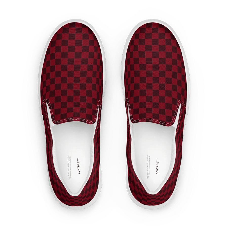 Elegant Red Checkered Mens Slip On Shoes n. 34 product image (3)