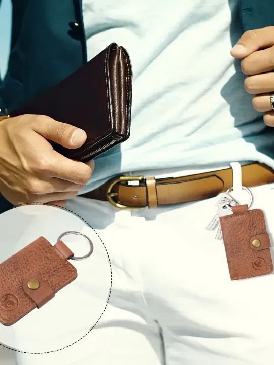 Genuine Leather Keychain with 2 Inner Pockets product image (2)