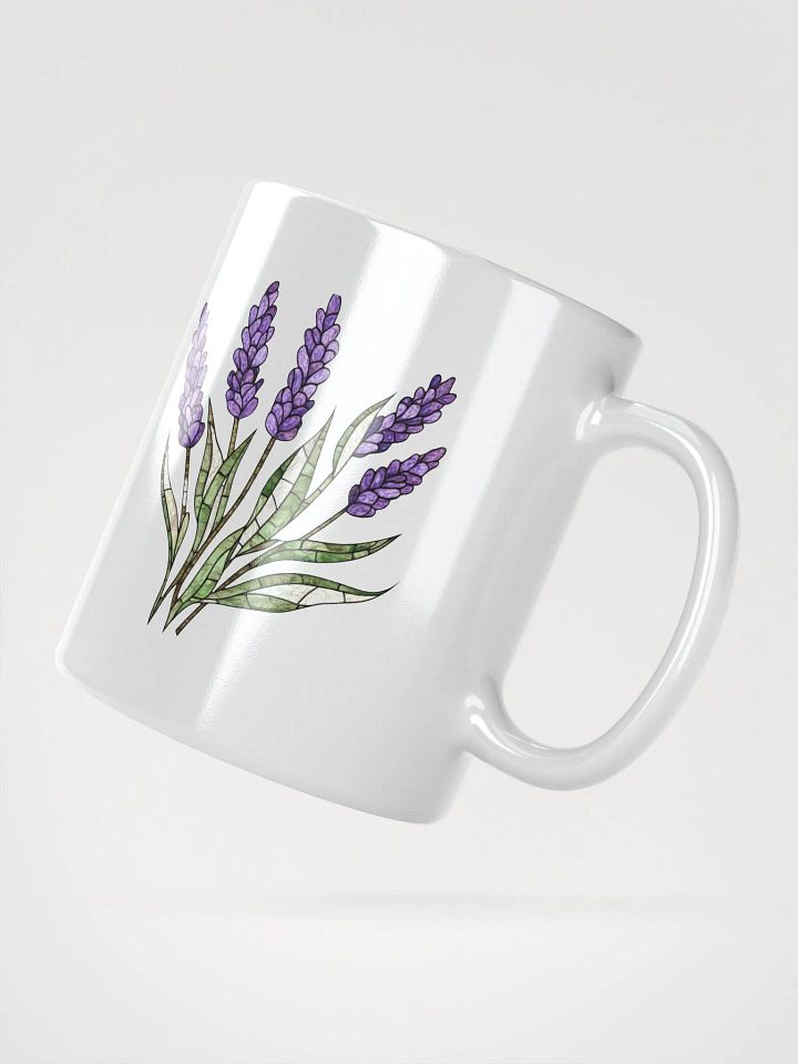 Stained Glass Lavender White Glossy Mug product image (5)