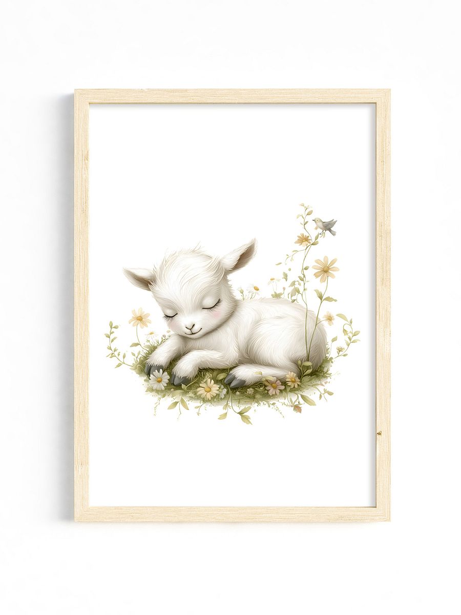 Cute Baby Goat Farm Animal Nursery Prints product image (1)