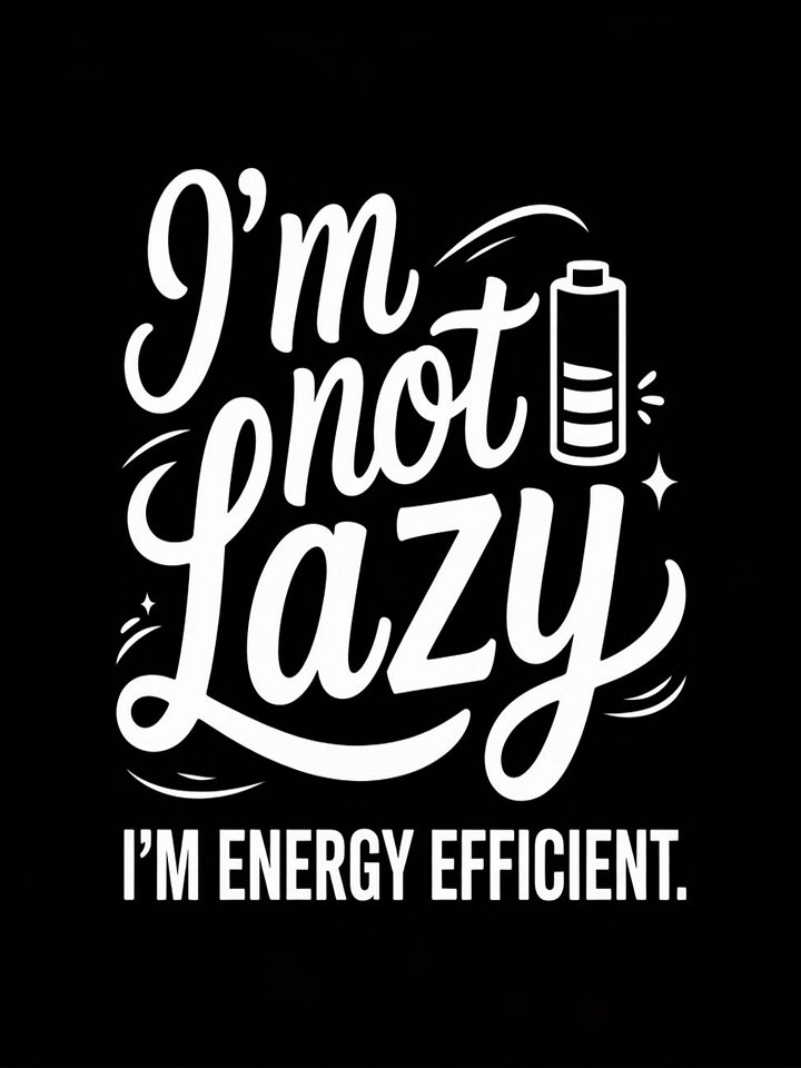 I'm not Lazy I'm Energy Efficient Framed Matte Wall Art Canvas product image (1)