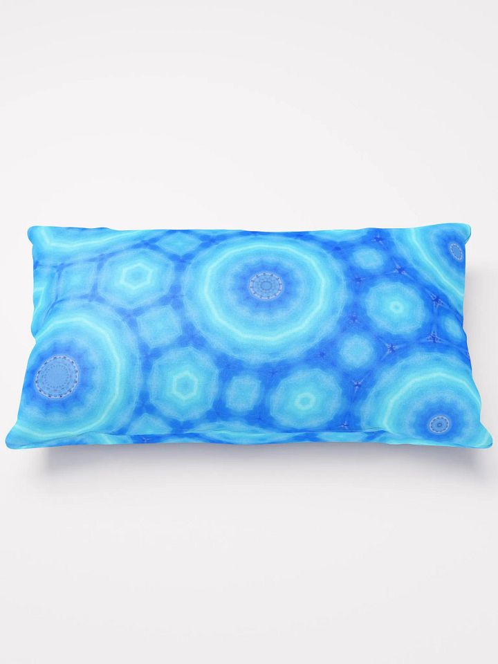 Abstract Circular Pattern in Blues Throw Pillow product image (2)