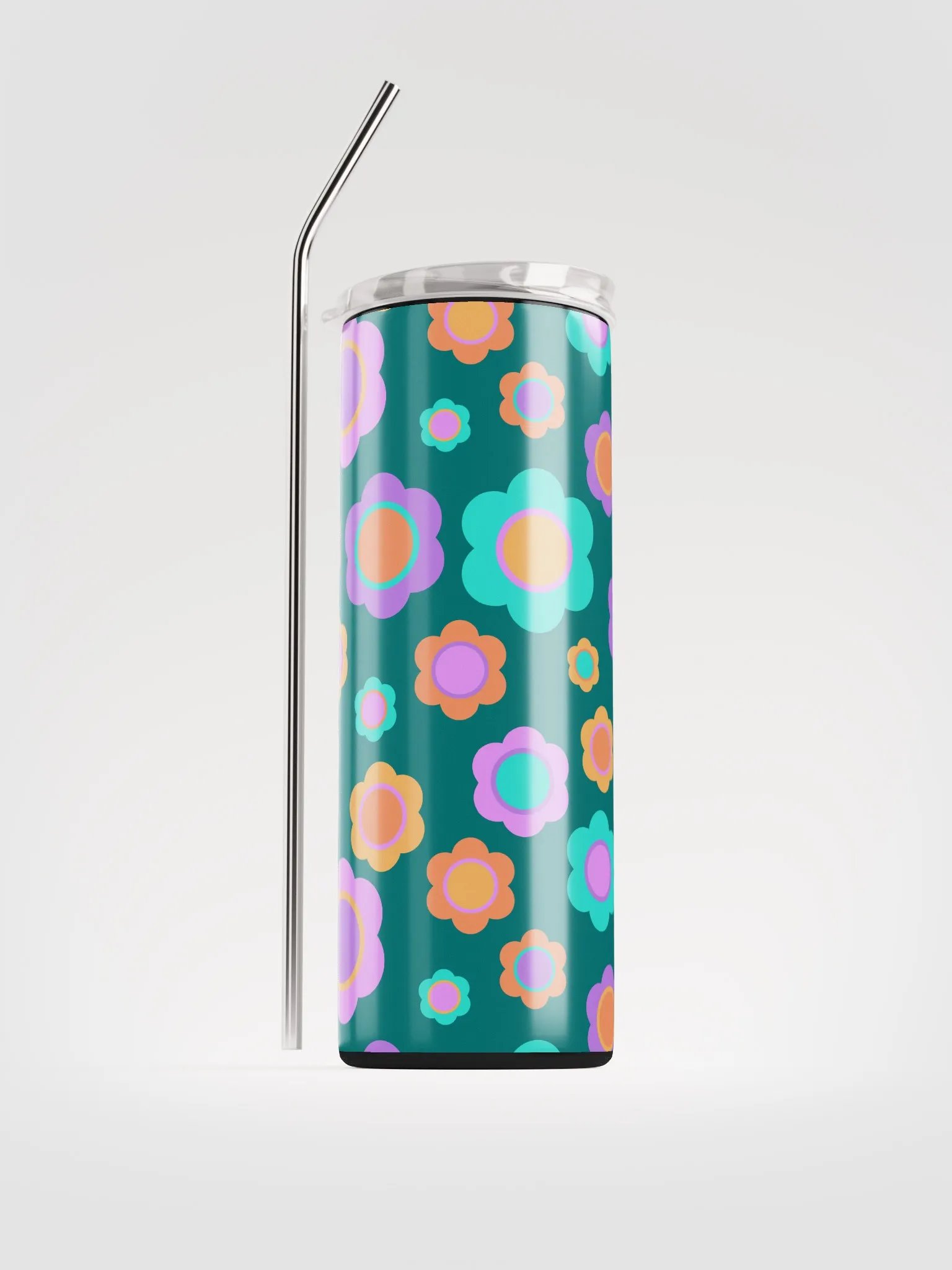 Party Time! Retro Flowers 20 oz Tumbler with Straw product image (2)