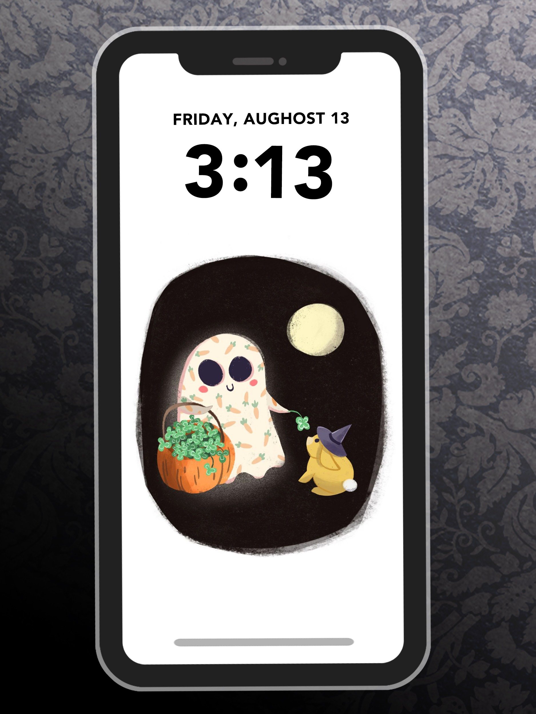 Little Ghost Magical Friends - Digital Wallpaper for Mobile Phone product image (1)