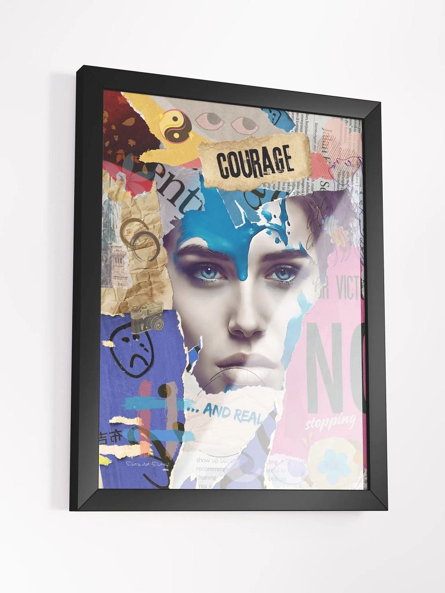 Don't be silent! Don't stop! Blue. | Framed Collage Painting product image (4)