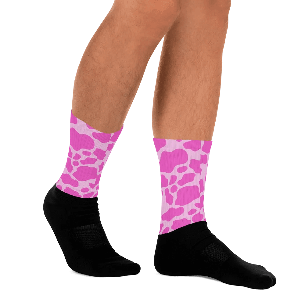 Cow Print Socks- Pink product image (11)