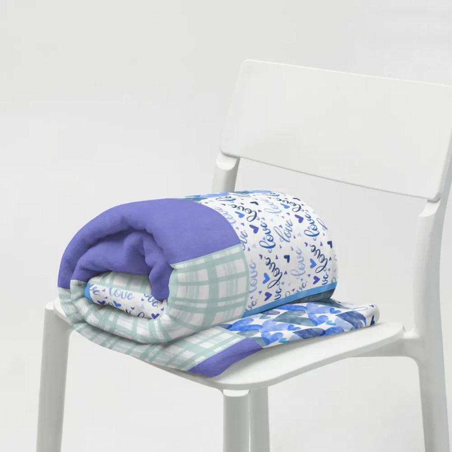 Patchwork Throw Blanket – Serene Blue Harmony product image (10)