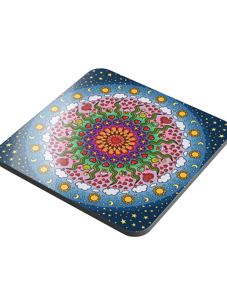 Dango Valentines Mandala - Glossed Cork Coaster product image (4)