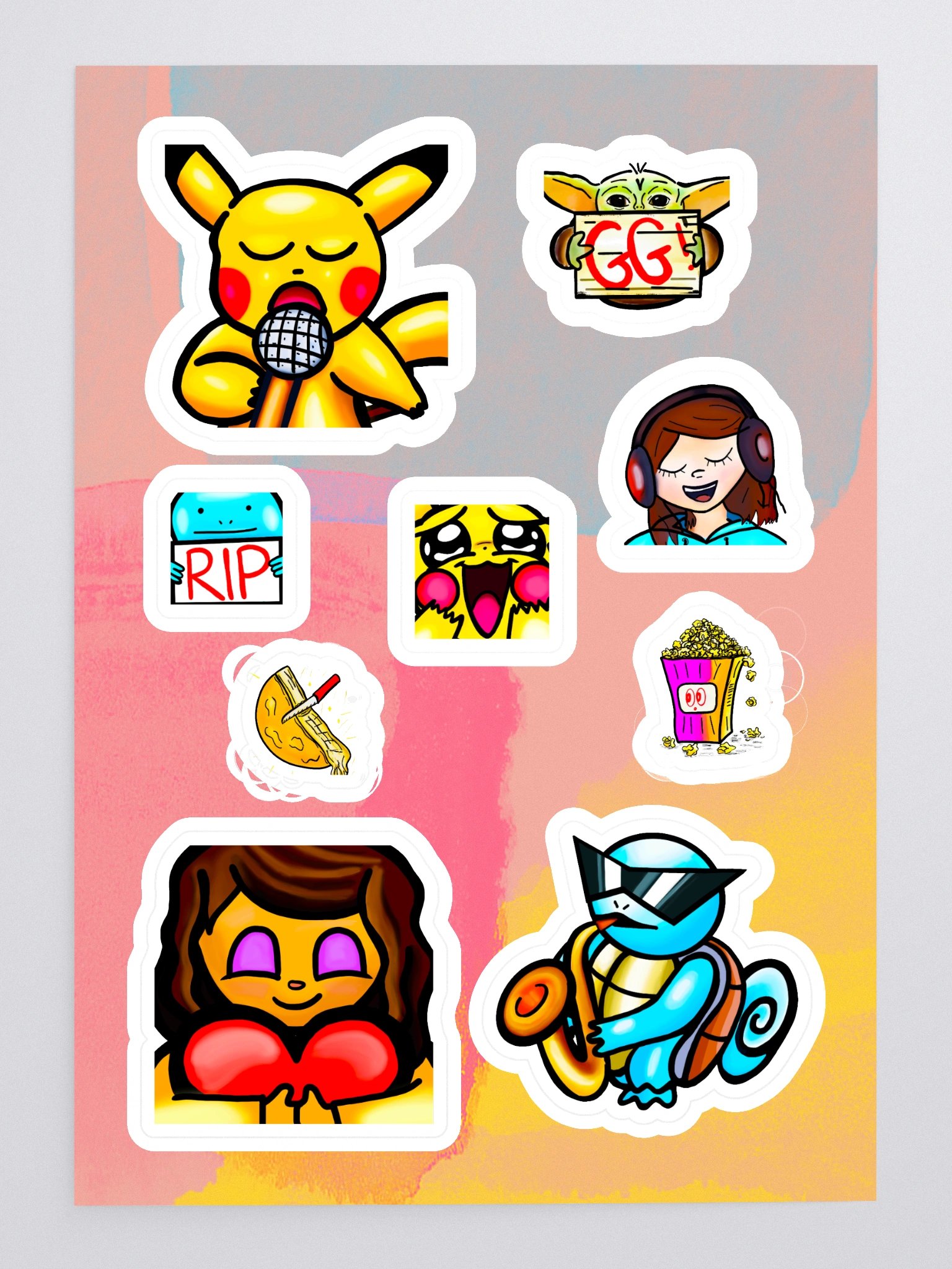 LuttiGamesMusic Twitch Emotes Sticker Sheet Set 1 product image (3)