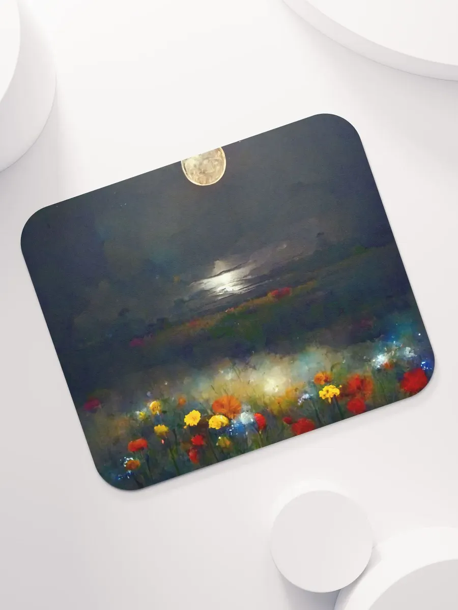 Moonlit lake with flowers Meadow Mouse Pad product image (7)
