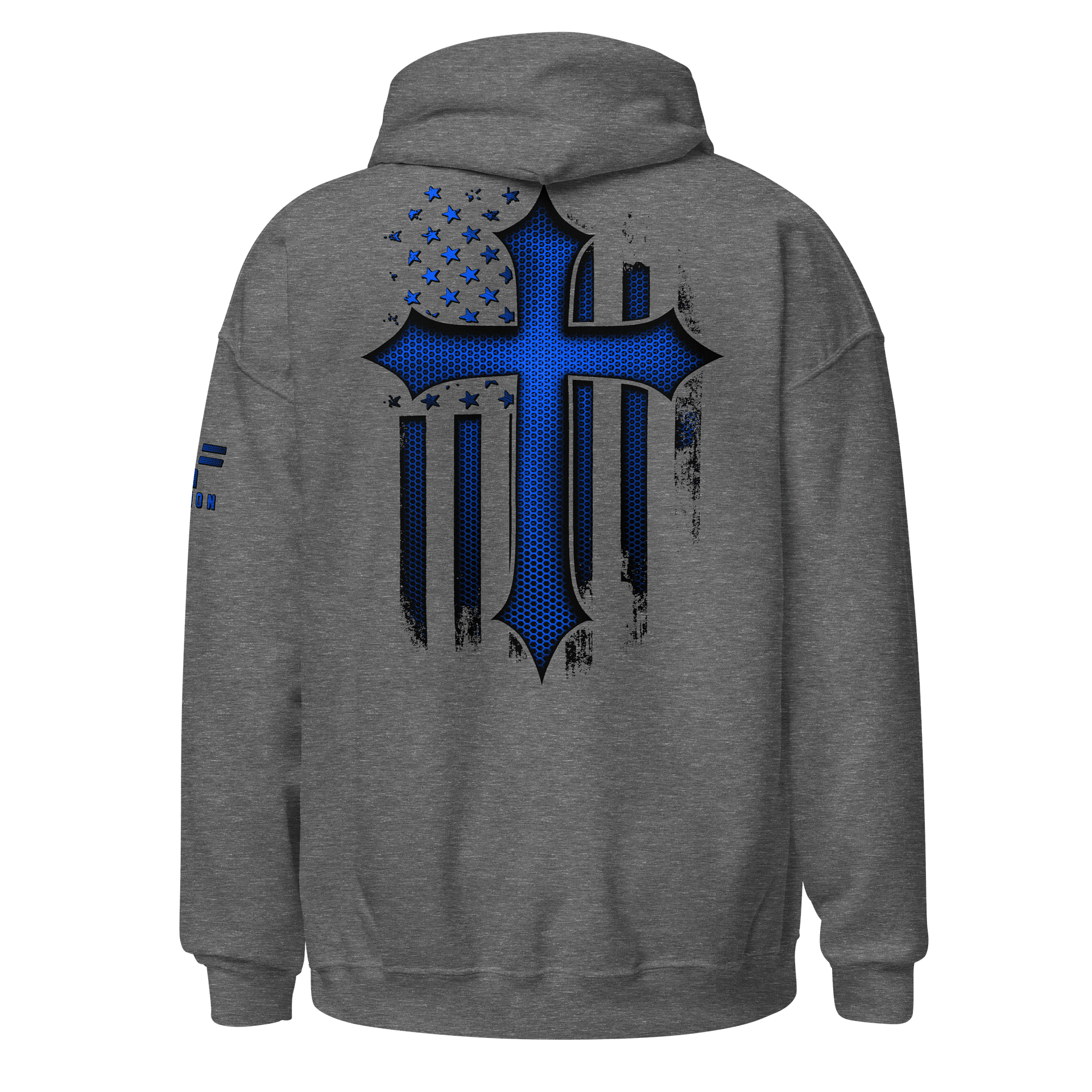 Christian Cross Blue Carbon Onyx Hoodie product image (7)