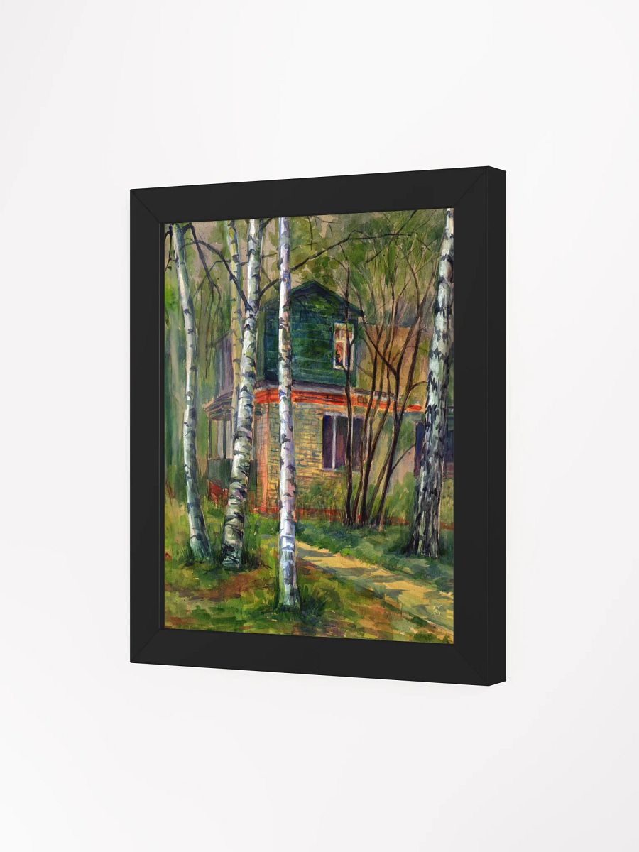 Tranquil Birch Forest Framed Art Print - Dacha in Birch Forest product image (9)