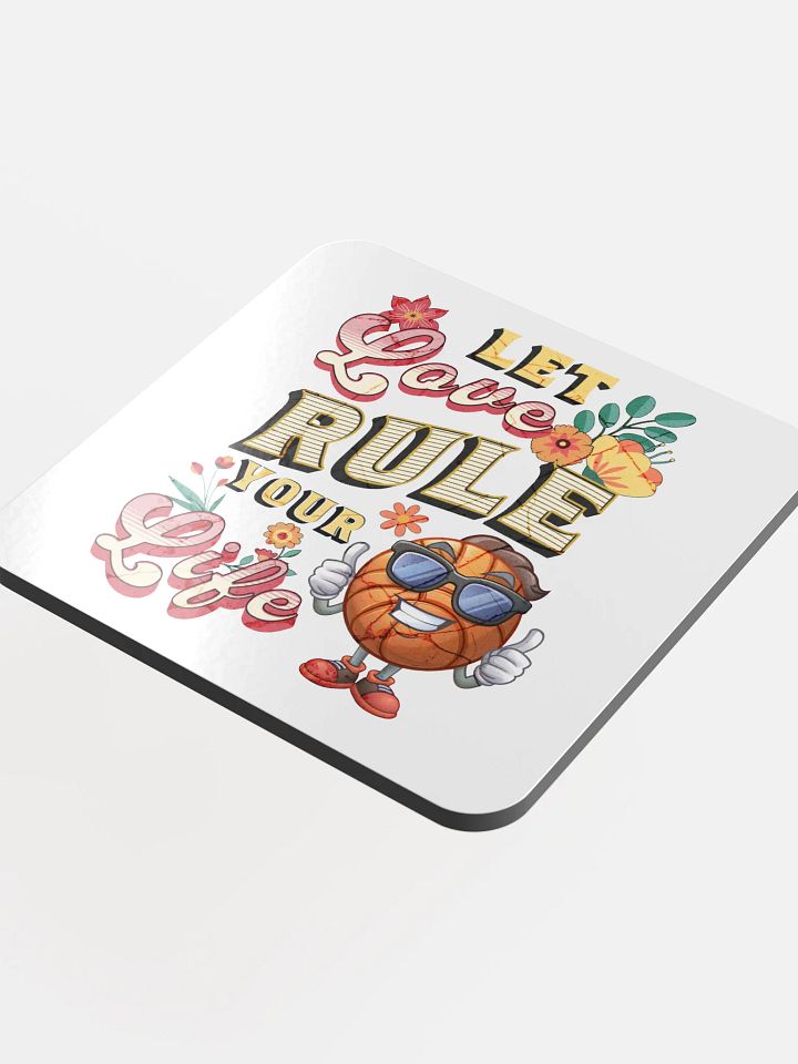 Let Love Rule Your Life Basketball Cork Coaster Set product image (1)