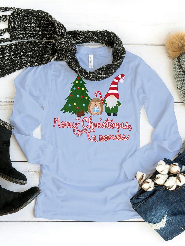 Christmas with my Gnomies "Merry Christmas" Design Long Sleeve Tee product image (19)
