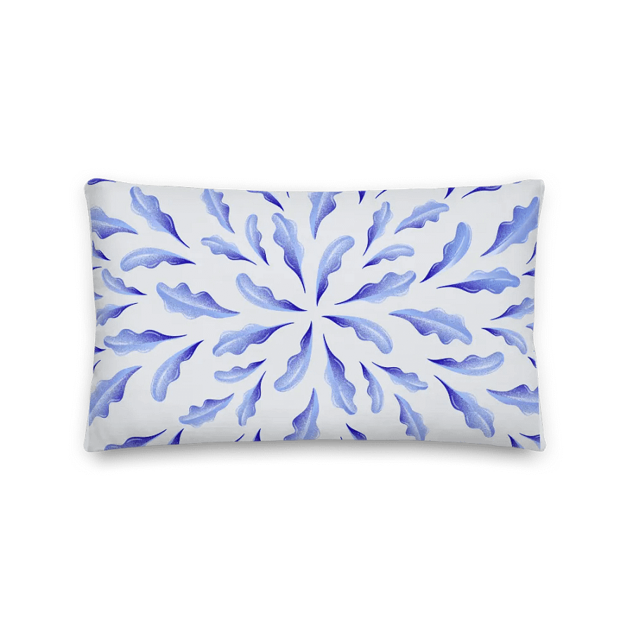 Blue Botanical Leaves Premium Pillow product image (2)