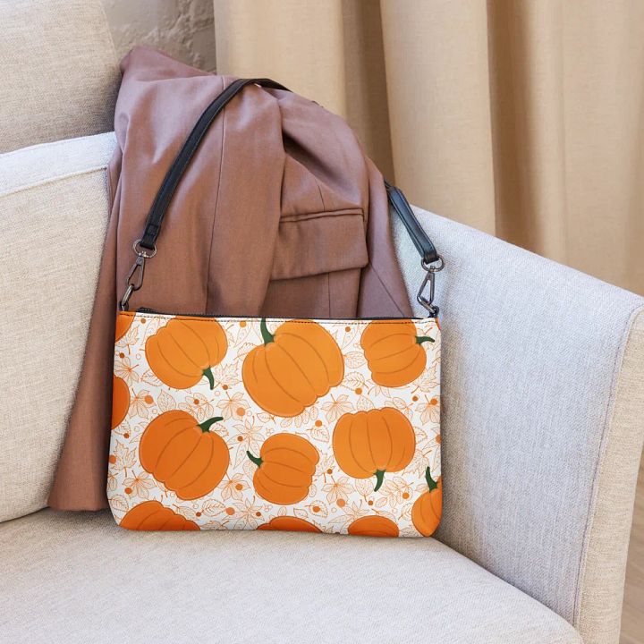 Chic Pumpkin Pattern Fall Crossbody Bag | Autumn Accessories