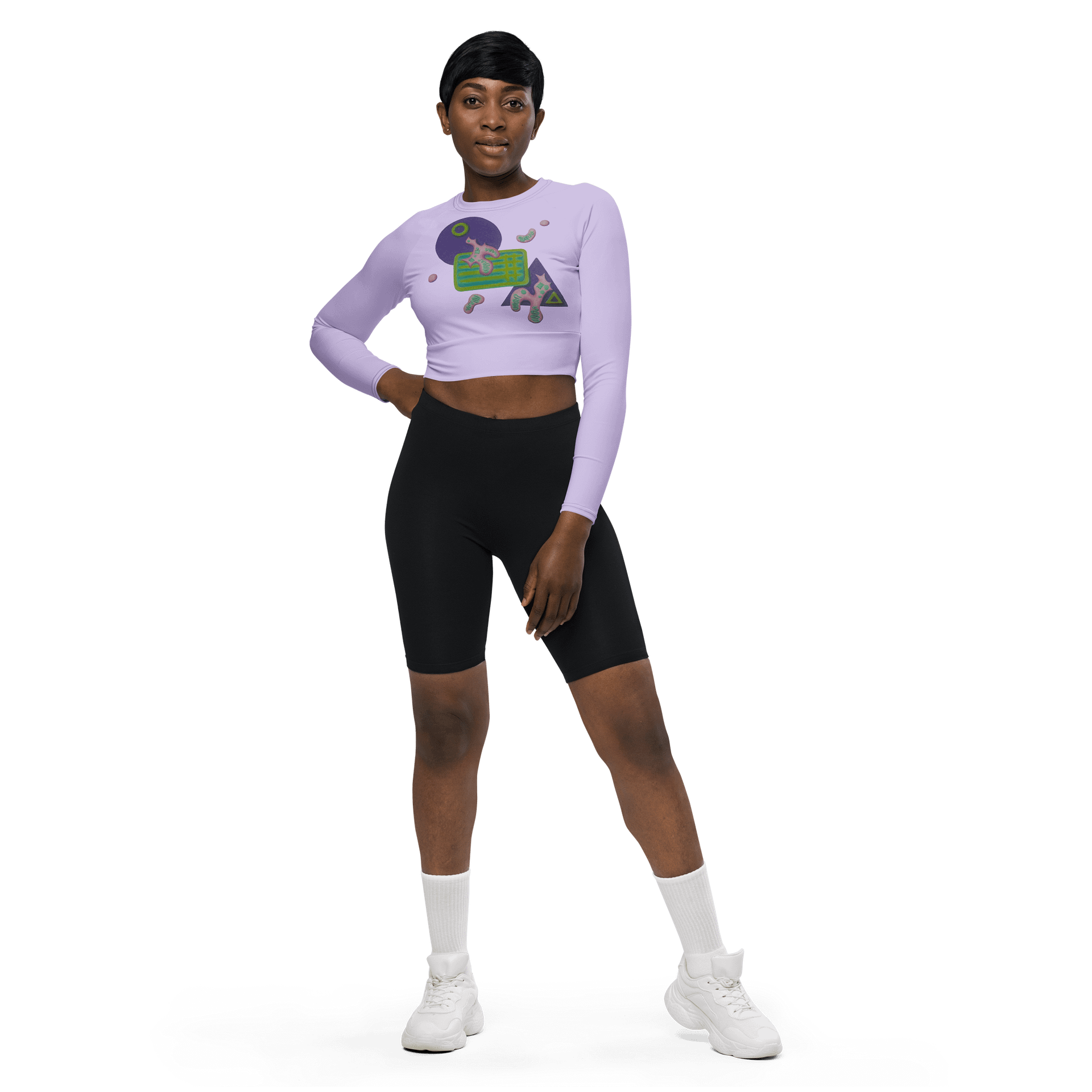 Shape Shenanigans Purple Long Sleeve Crop Top product image (3)