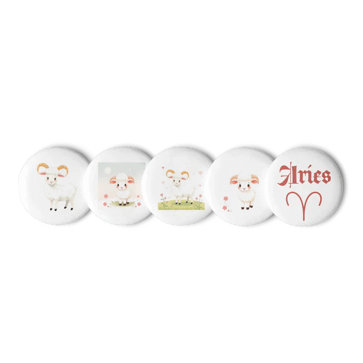 Fluffy Sheep Pin Button Set product image (1)