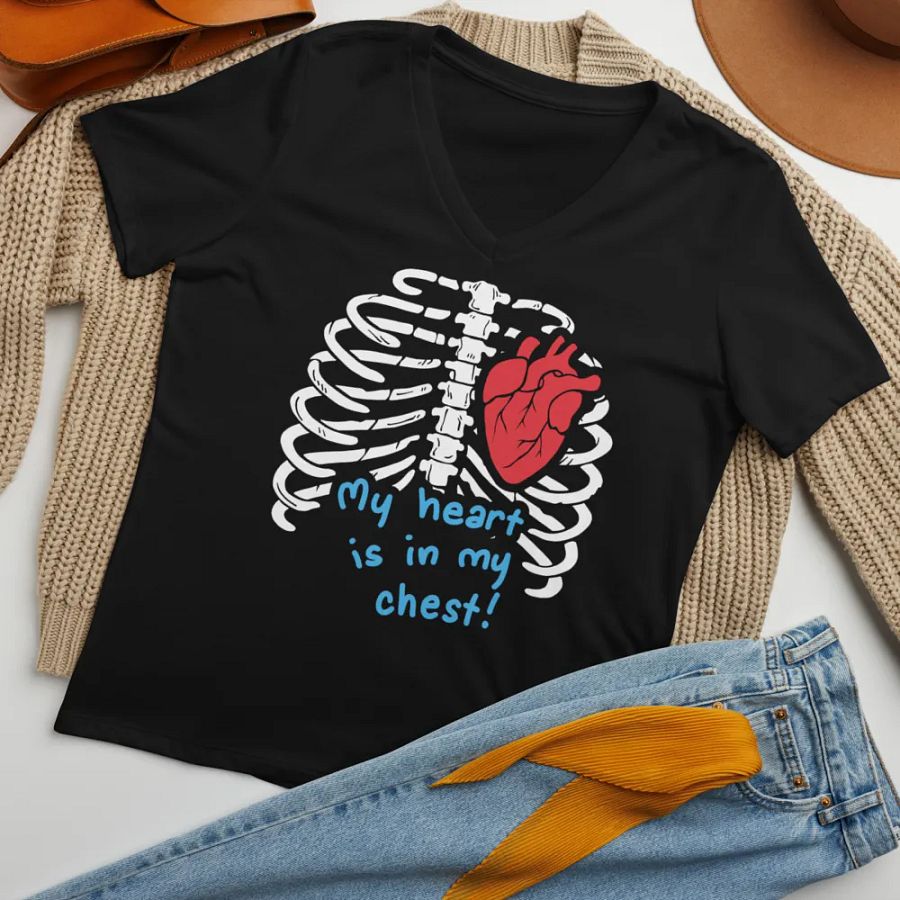 My Heart Is In My Chest V2 - Women's Relaxed V-Neck T-Shirt product image (7)