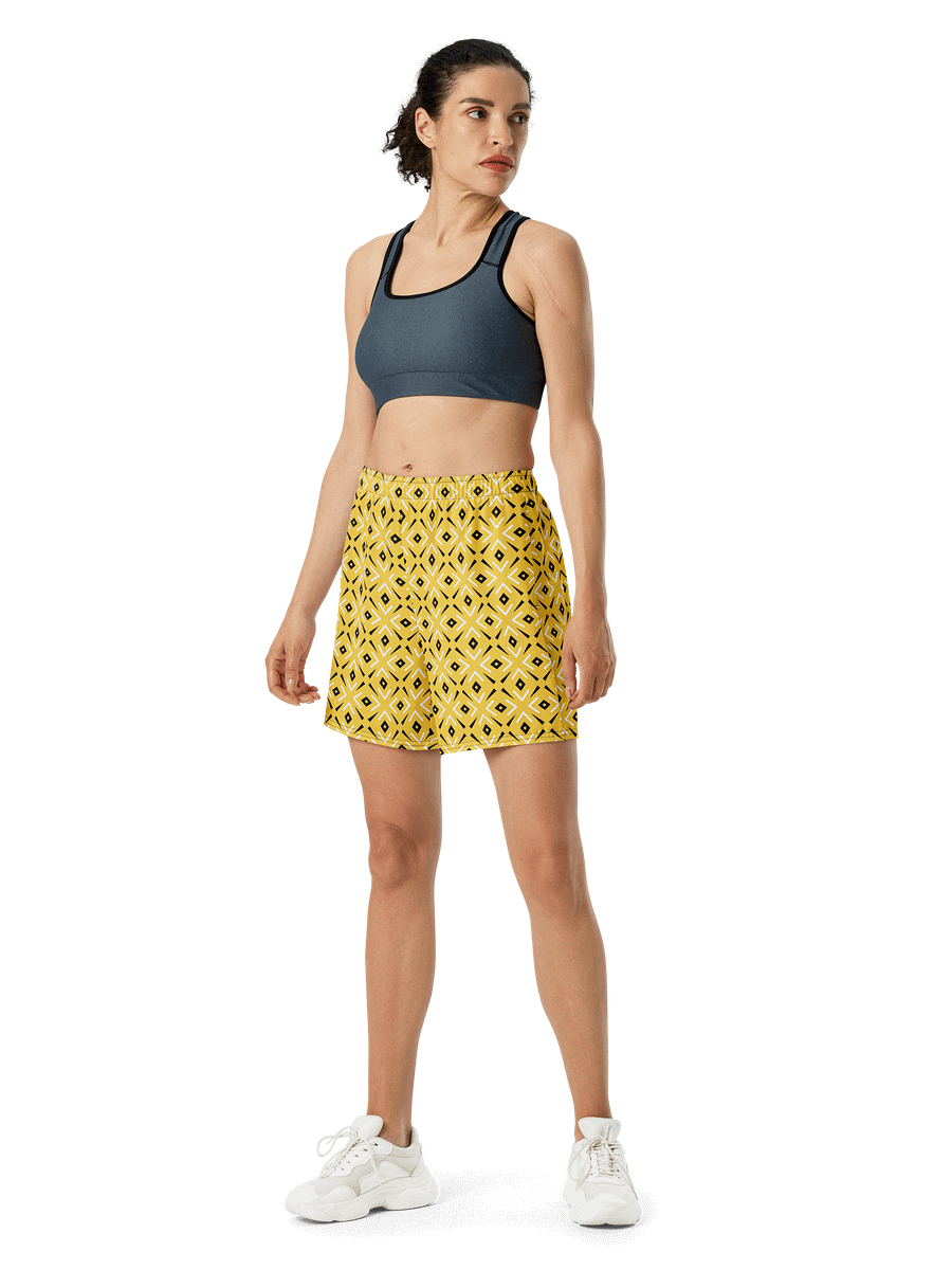Lemon Lattice Geometric Athletic Long Shorts product image (2)