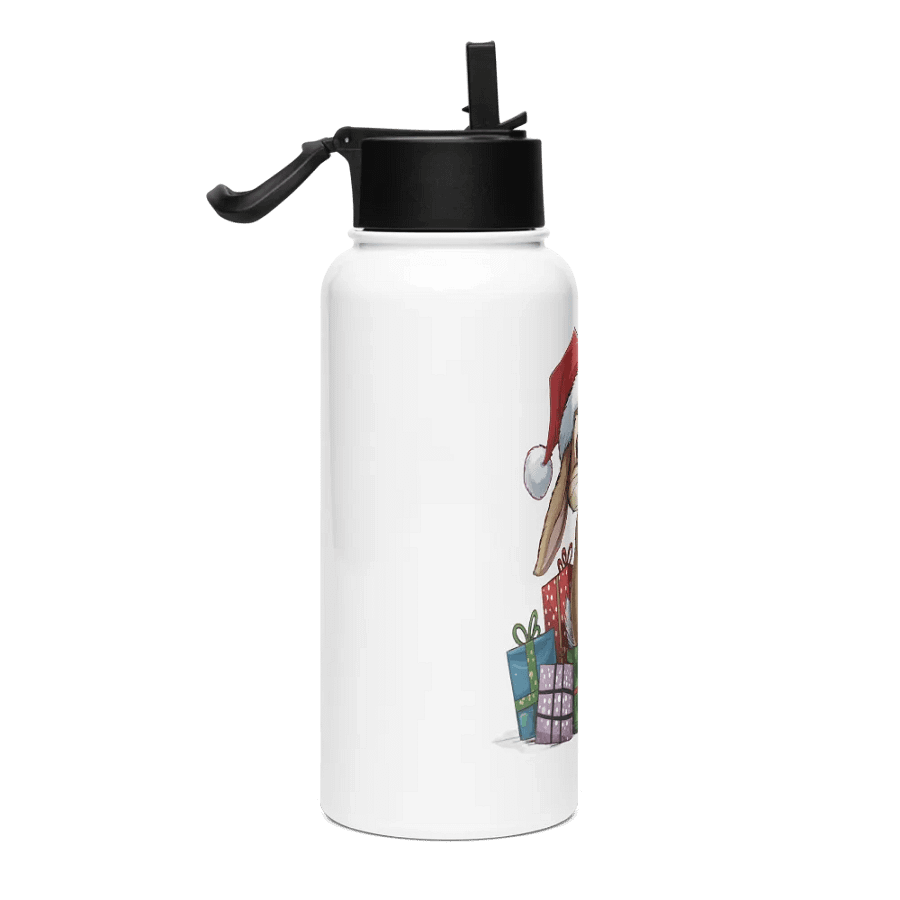 Santa Bunny Stainless Steel Water Bottle with a Straw Lid product image (4)