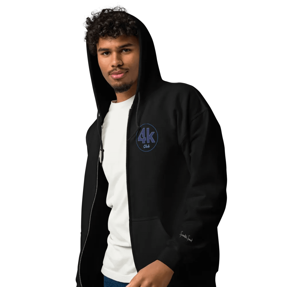 4K Club Zipped Hoodie - embroidered front & sleeve, logo on back product image (5)