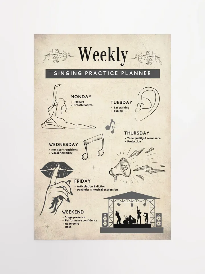 Singing Practice Planner 12'' x 18'' product image (1)