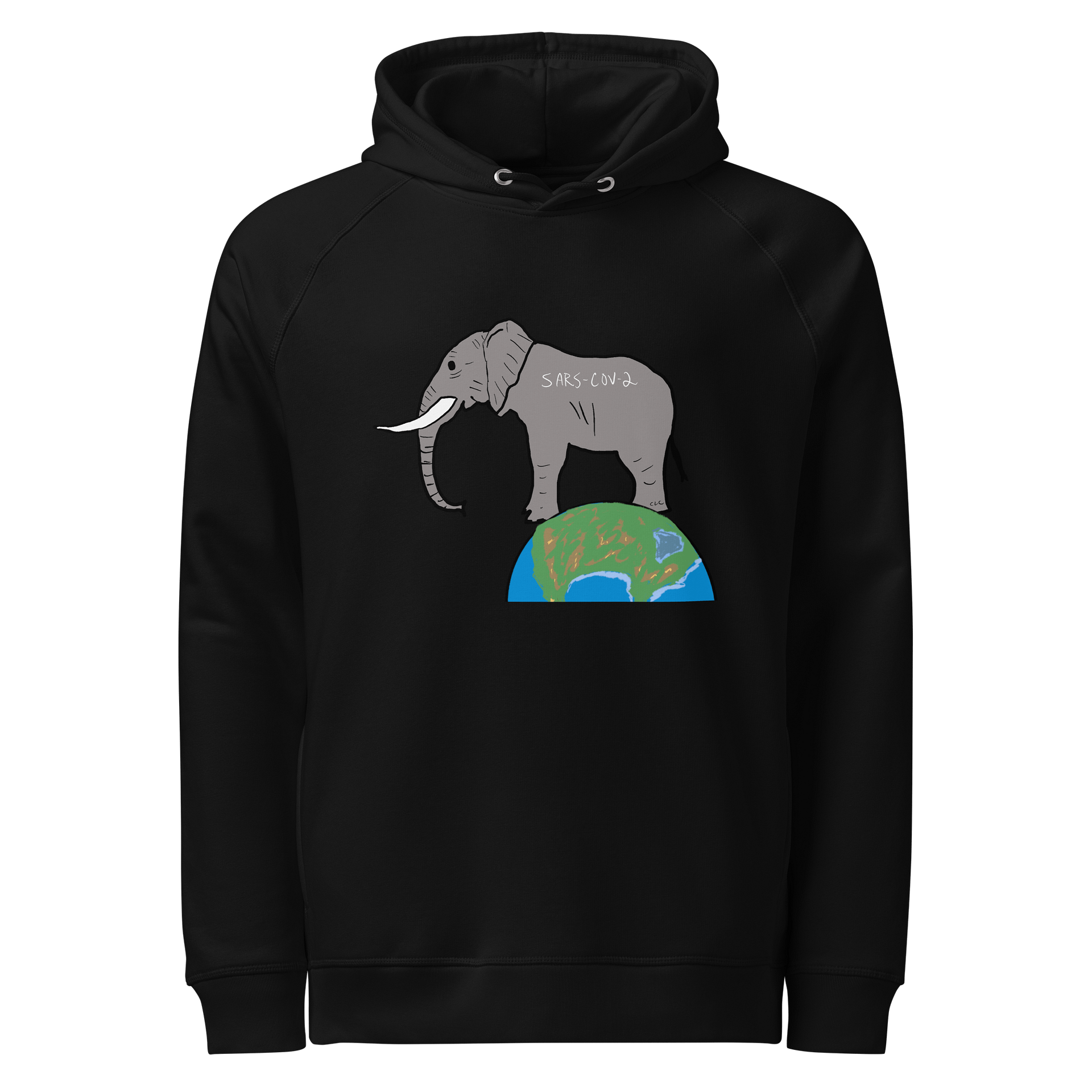 Elephant in the planet hoodie product image (1)