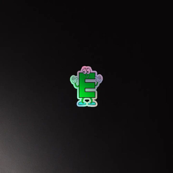 E Holographic Cartoon Character Sticker product image (4)