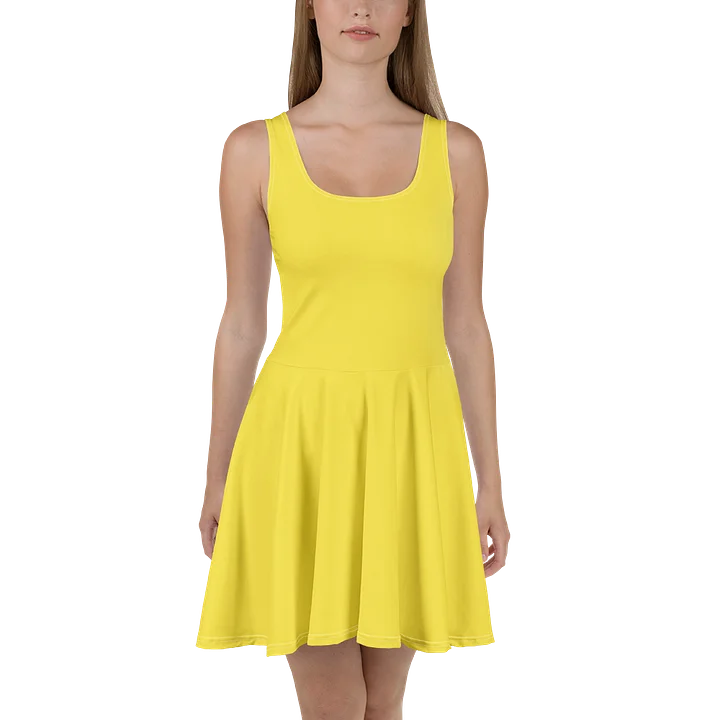 Taxi Cab Yellow Solid Color Fit and Flare Dress product image (2)