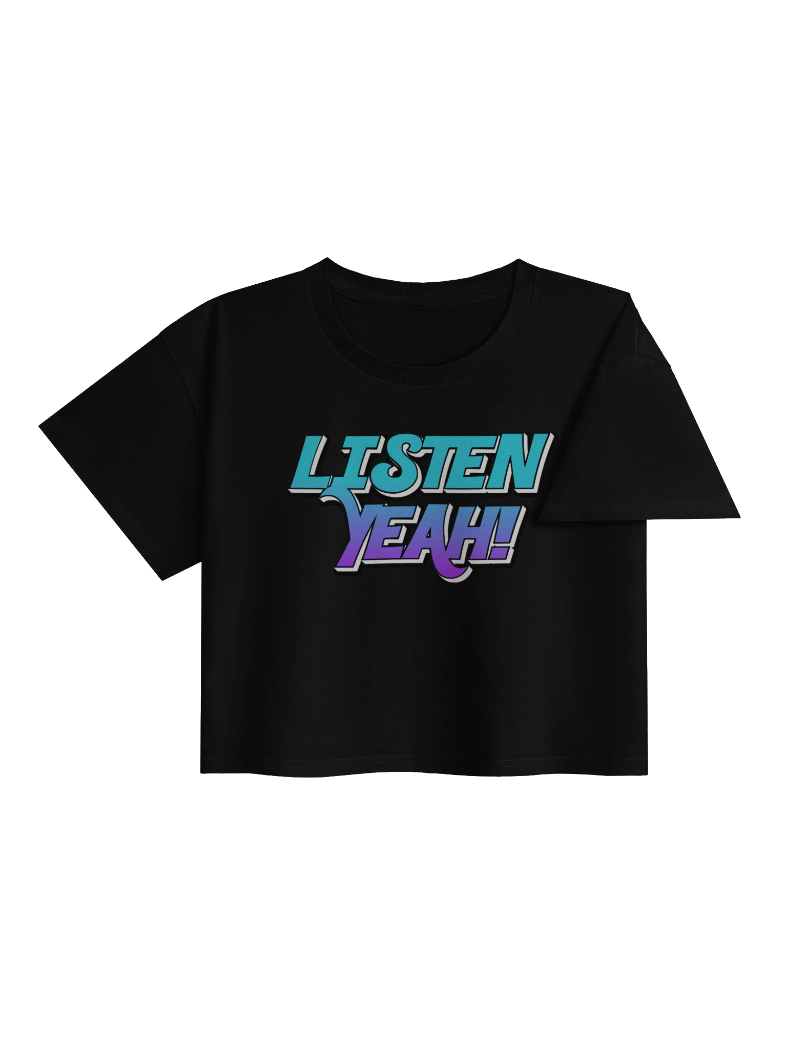 “Listen Yeah” Bold Statement Crop Tee product image (4)