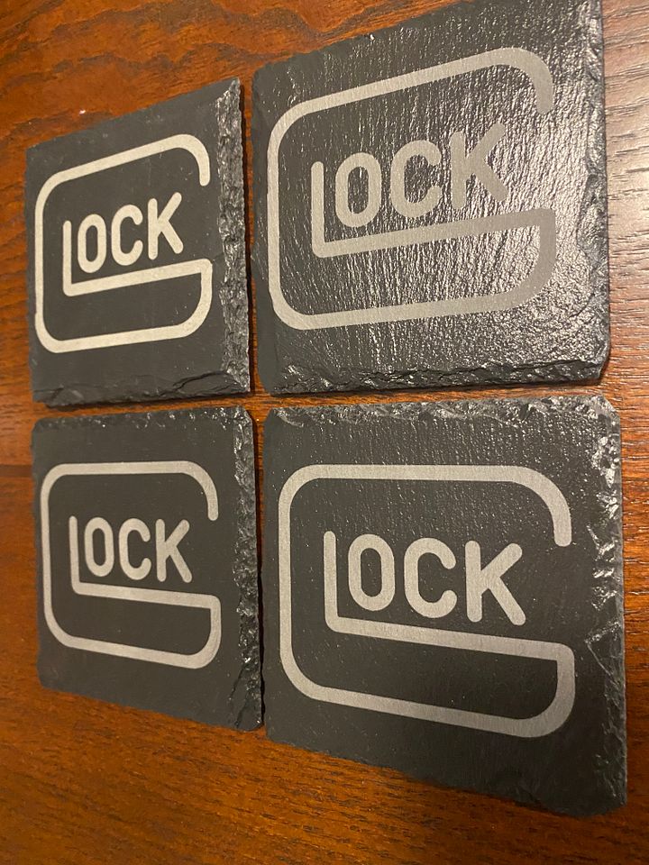 Glock - Slate Coasters - Set of 4 Custom Laser Engraved product image (1)