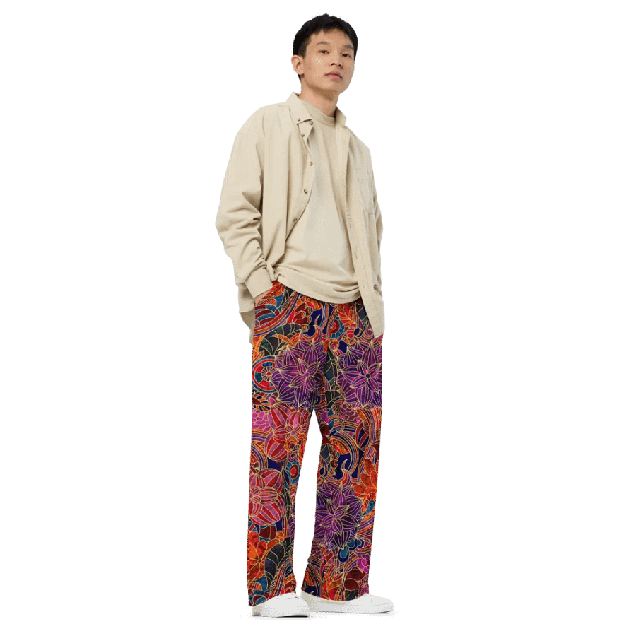 Golden Floral Wideleg Pants product image (3)