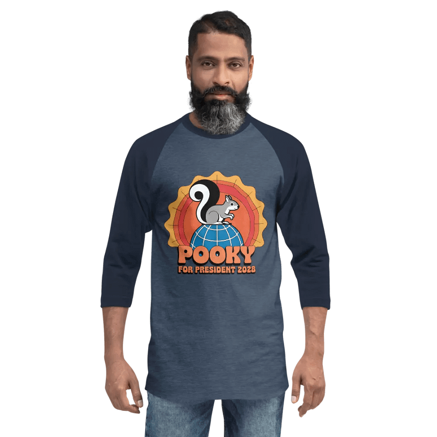 Pooky for President 2028 Raglan Tee product image (2)