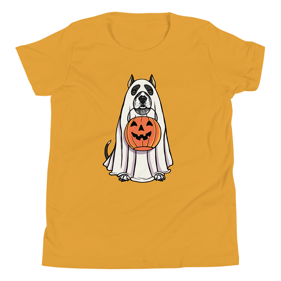 Halloween American Pitbull Terrier(Black & White, Cropped Ears) Youth T-Shirt product image (16)
