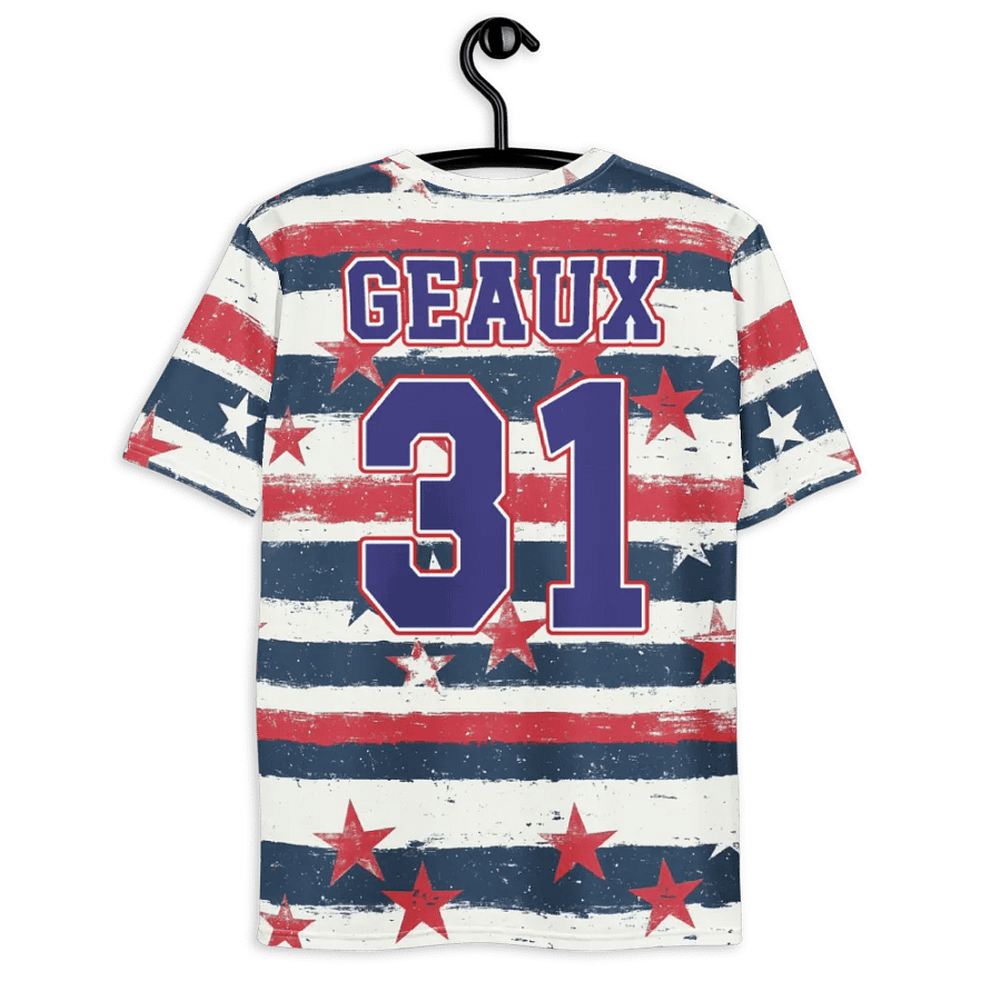 Geaux 31 (On Back) - Vintage Stars & Stripes Pattern Tee product image (8)