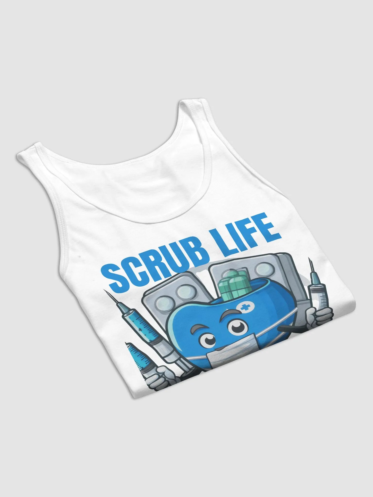 Syringe, heart, mask , and cartoon Tank product image (74)