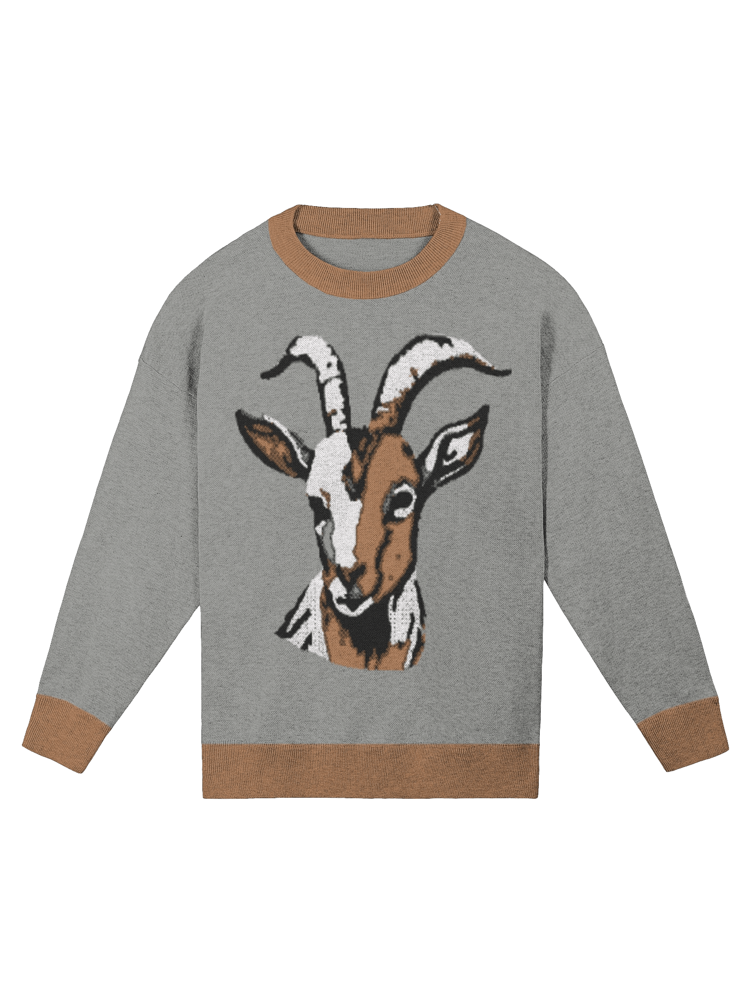 Goat Relaxed Jacquard Sweater – Knit Pullover with Rustic Farm Animal Design product image (3)