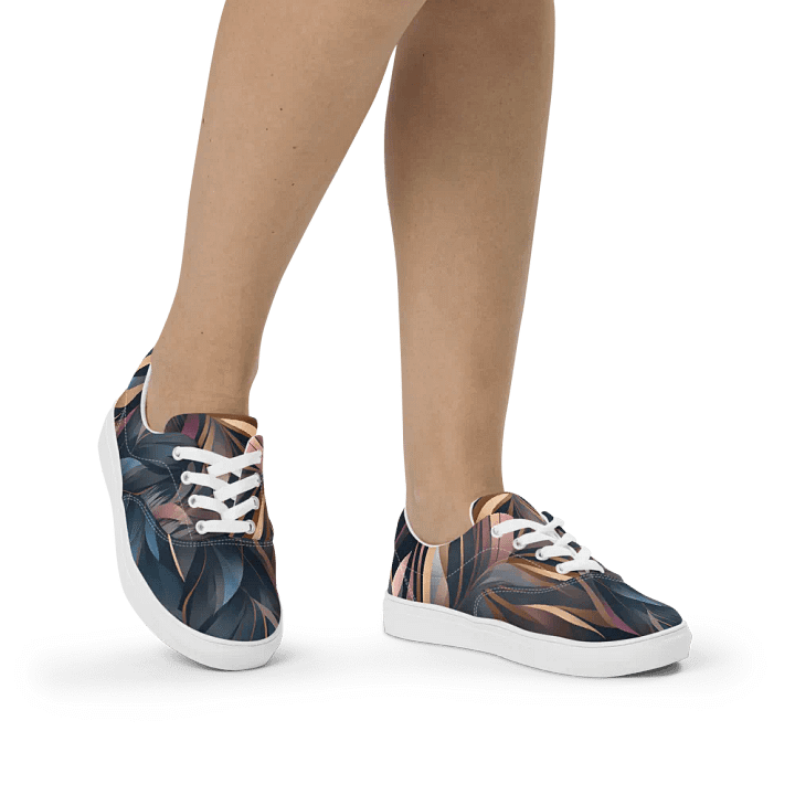 Feathered Harmony Lace-Up Canvas Shoes product image (2)