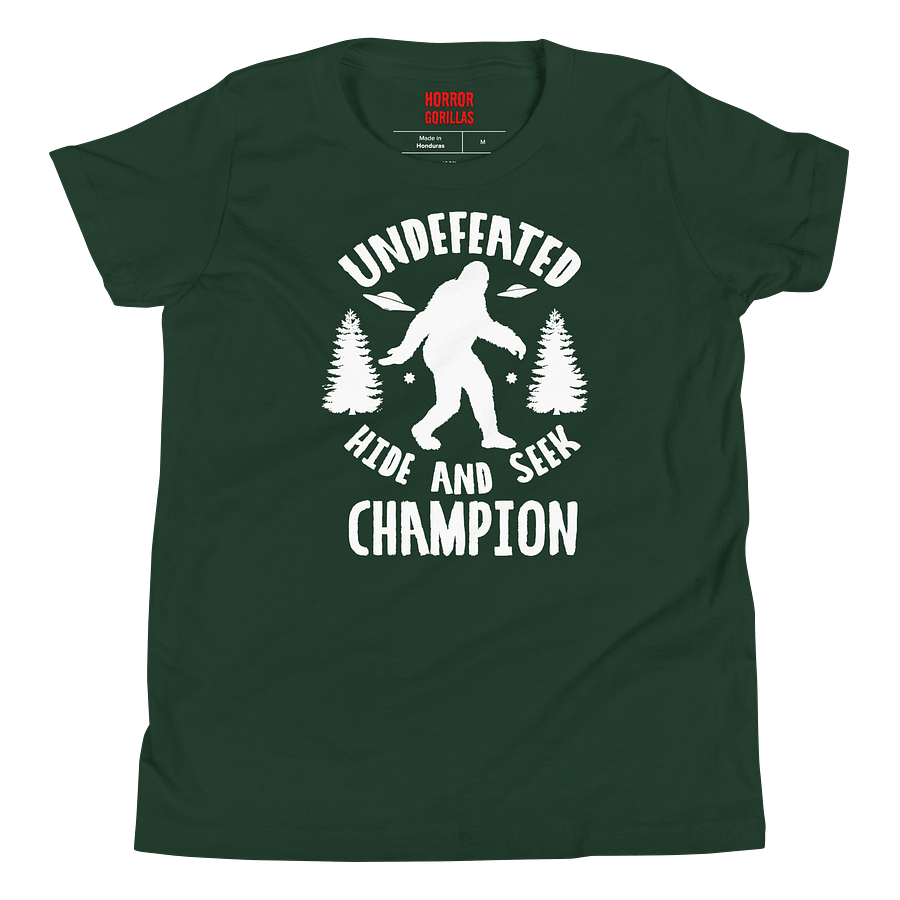 Undefeated Hide and Seek Champion Funny Bigfoot T-Shirt For Kids product image (12)