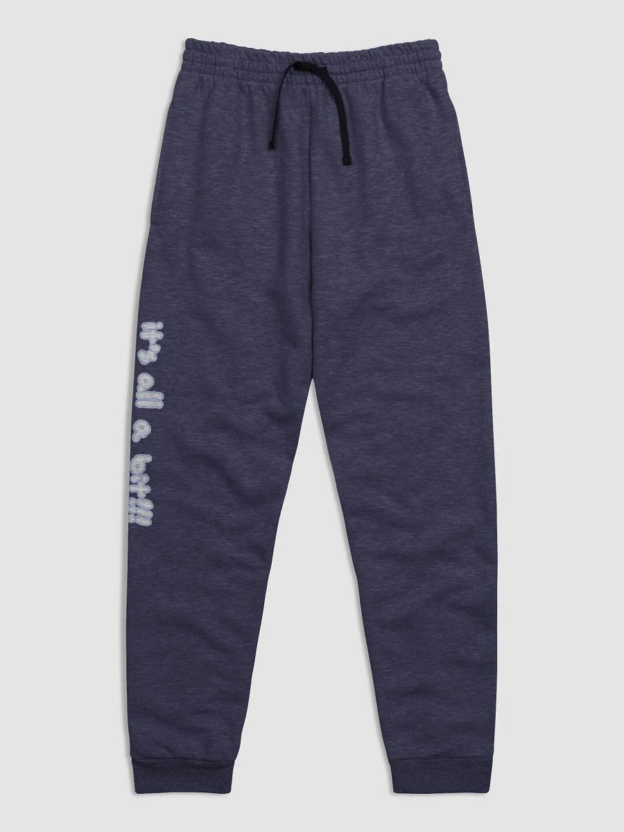 “It’s all a bit!!!” (long lined design, #BDCAEF) unisex joggers product image (12)