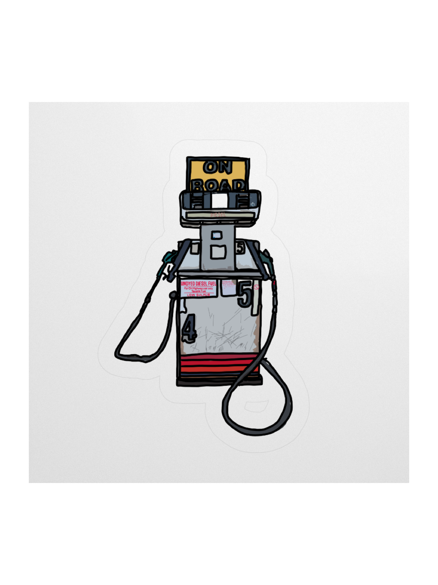On Road Gas Pump Kiss Cut Stickers product image (1)