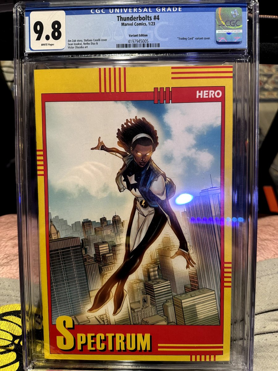 Thunderbolts #4 (Jan 2023) – 9.8 CGC – Spectrum (Monica Rambeau) – Stefano Caselli Trading Card Variant product image (1)