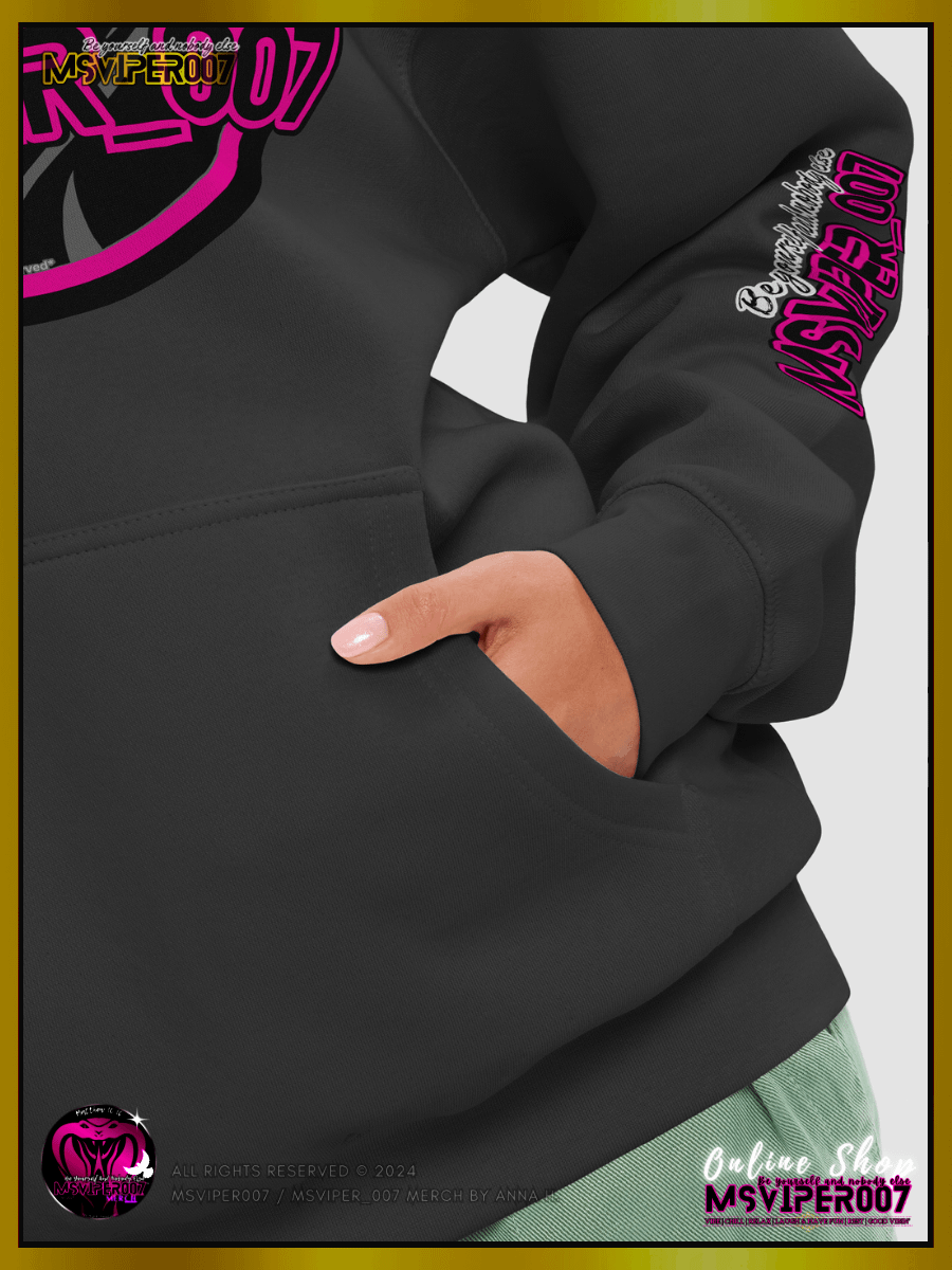 Hoodie - "MsViper_007™ Brand Classic" [pink/blk emblem] - Streetwear/Active Hoodie By Anna H. product image (8)