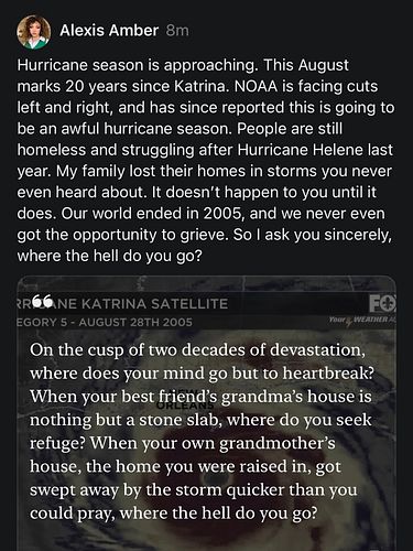 The 20th hurricane season since #katrina is beginning. This August marks 20 years since the storm. We have never healed. #for...